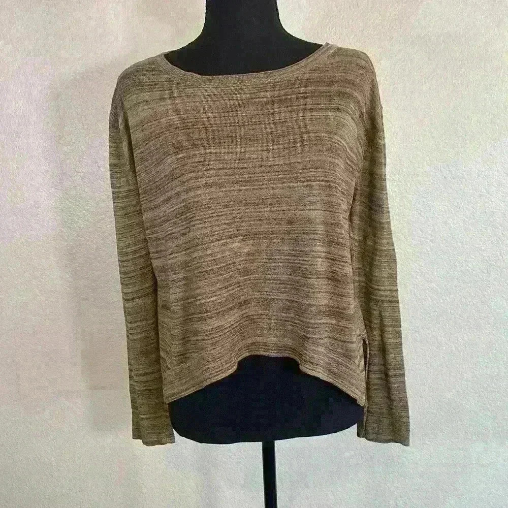 Zara Knit tapered long sleeve brown tan Women size Medium